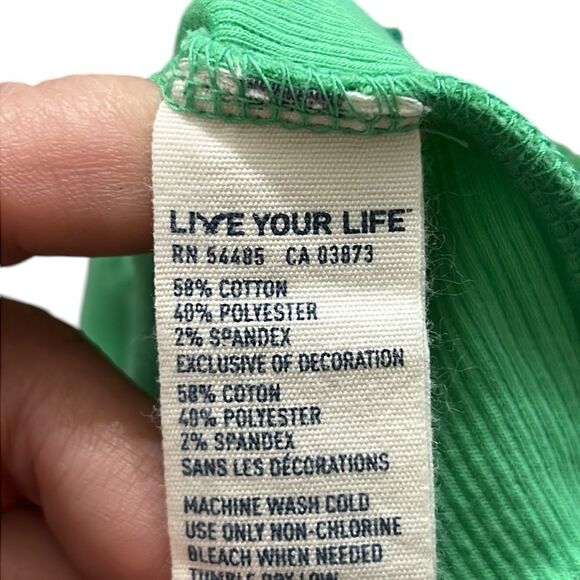 Y2K Vintage Tank Top Woman's XS American Eagle Green Lace Trim Eagle Logo Ribbed - Picture 9 of 10